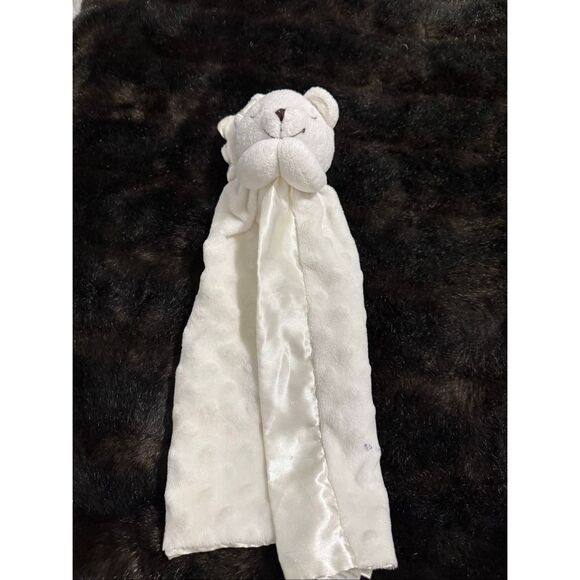 Elegant Baby ANGEL BEAR Cream Minky Dot & Satin Plush Lovey Security Blanket - Picture 1 of 3